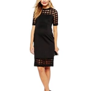ASOS womens Mesh Caged Maternity Midi Dress Black Size 6
